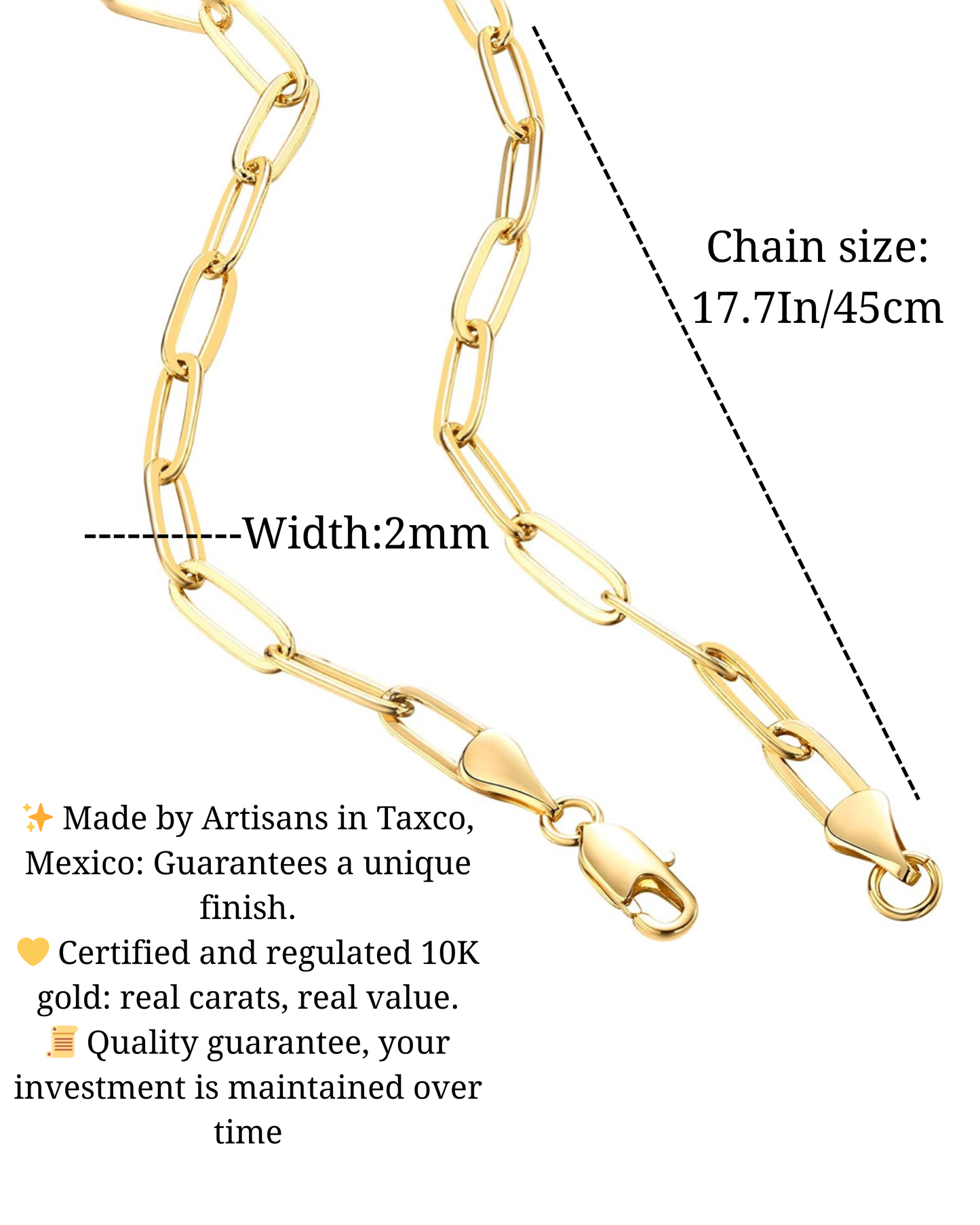 10K Gold Paper Clip Chain