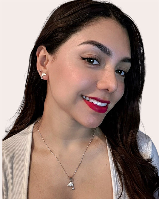 Ensemble Dauphin sablé en argent 925