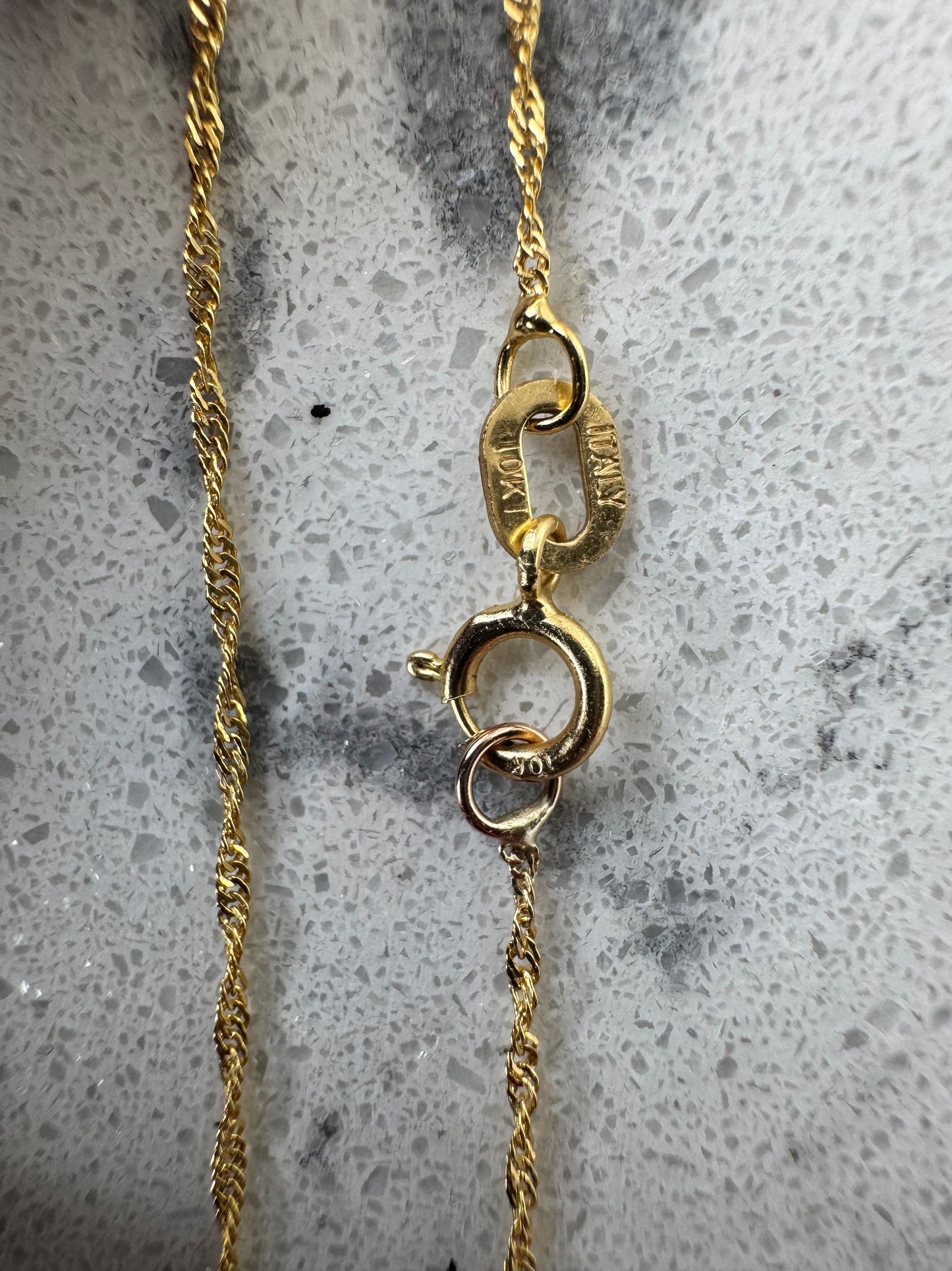 10K Gold Tricolor Weekly Necklace