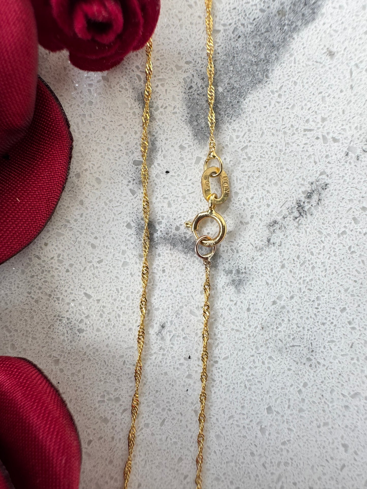 10K Gold Tricolor Weekly Necklace