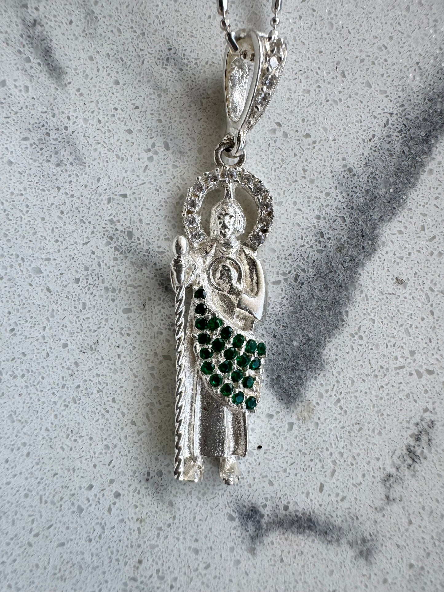 Dije San Juditas con Circonias Plata.925