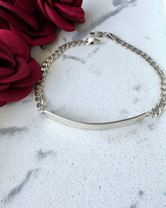 Bracelet chaîne cubaine, 22 cm, argent 925