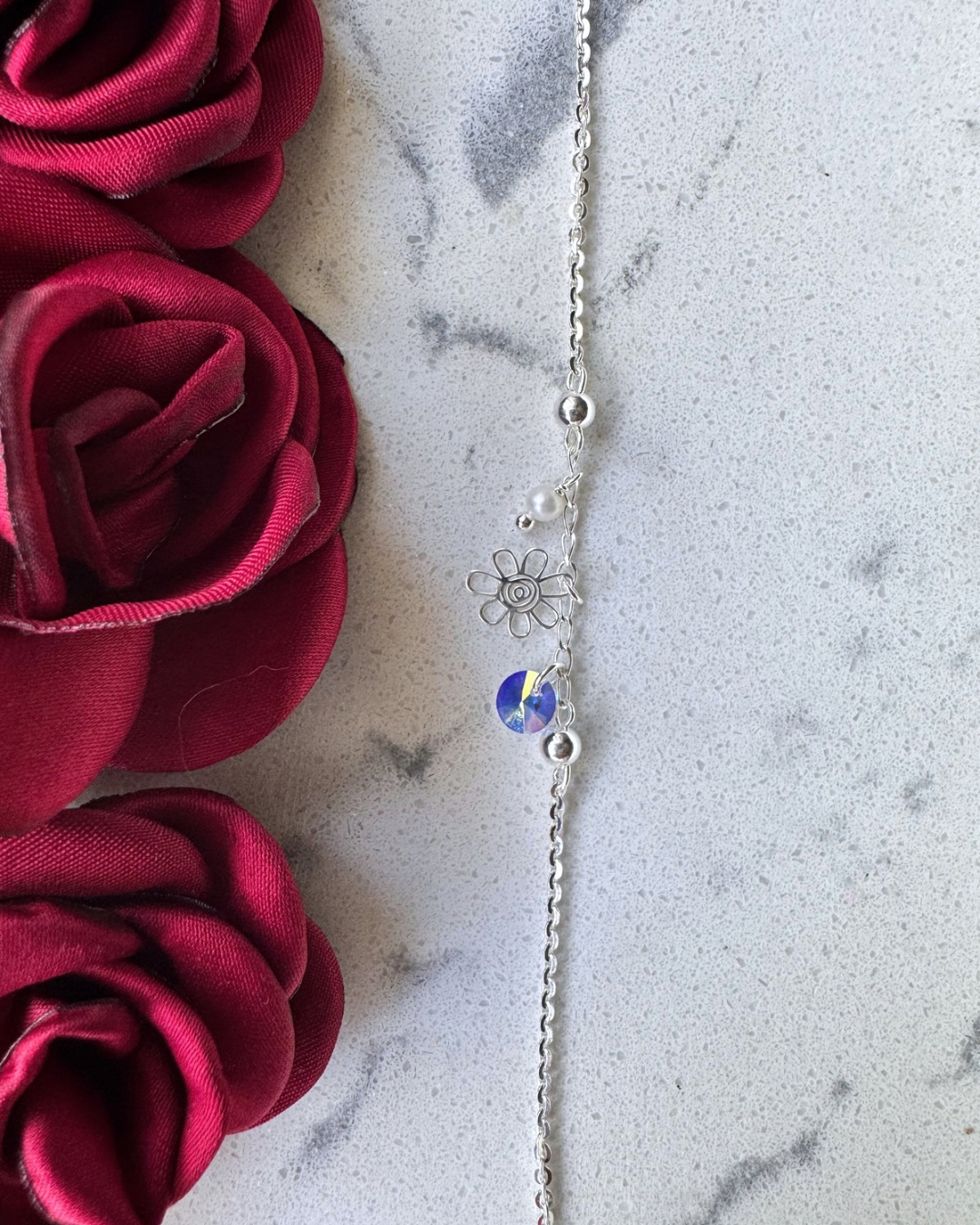 Link bracelet with crystal Silver .925