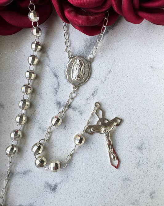 Chapelet en argent 925, 70 cm