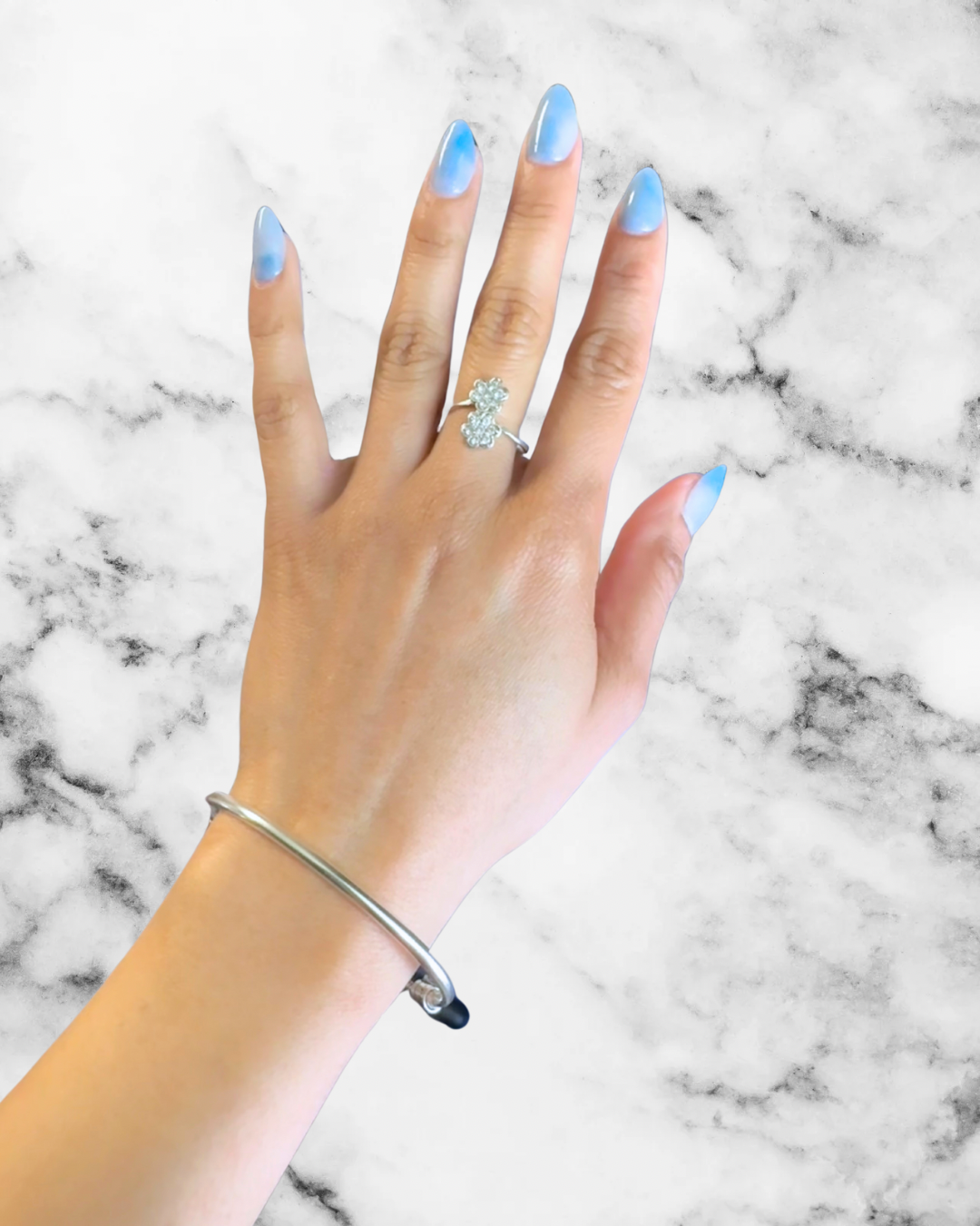 Ada flower ring, double 925 Silver