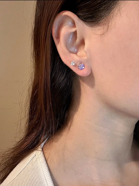 Broche en zircone, glace violette, Light of ada Argent .925 