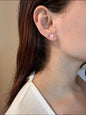 Clou d'oreille en zircone, glace rose, guirlande lumineuse, argent 925 