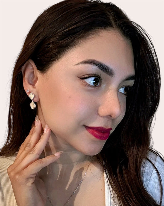 Boucles d'oreilles inspirées de Van Cleef &amp; Arpels – Argent 925 avec rhodium 