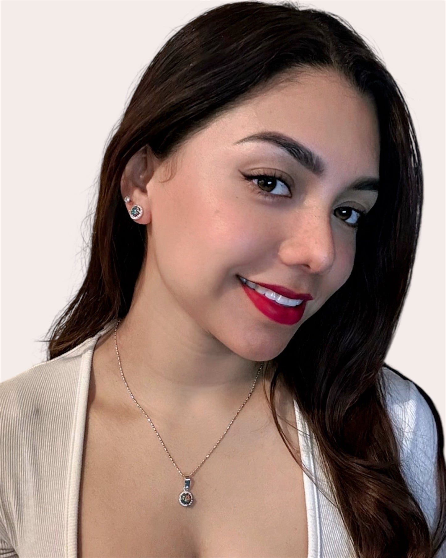 Ensemble d'opale de différentes couleurs en argent .925