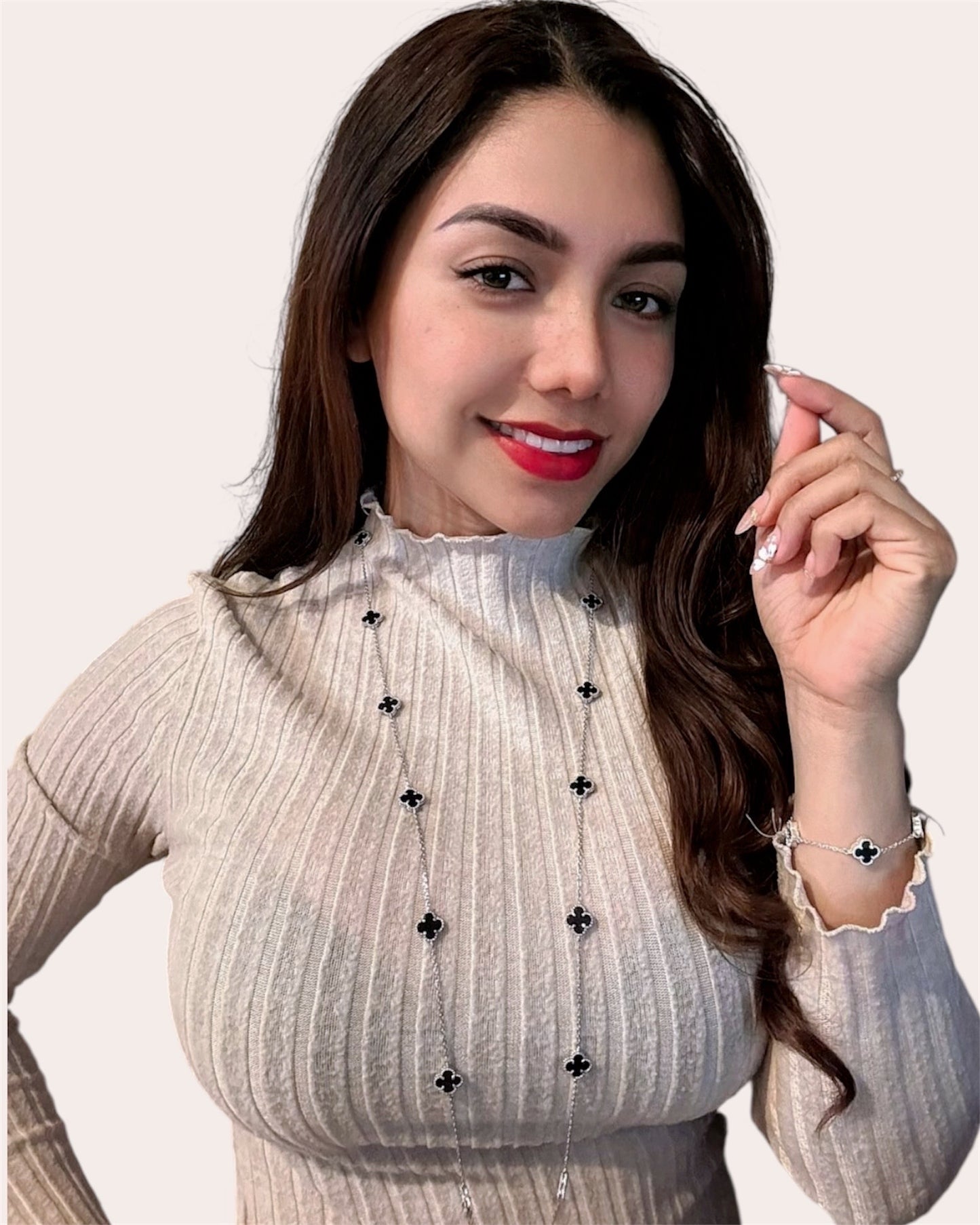 Collier inspiré de l'onyx VAN CLEEF. Argent .925