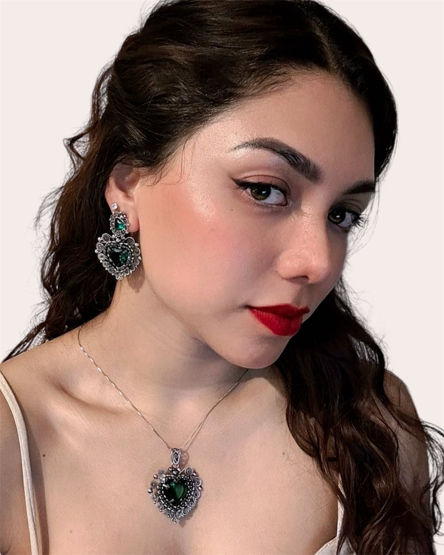 Tulip Set with Zirconia Silver.925