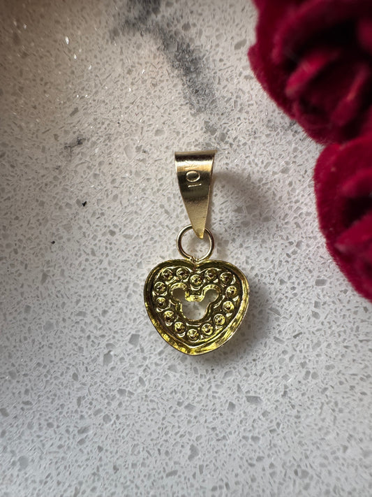 Dije Corazón con Circonias Silueta Micky ORO 10K