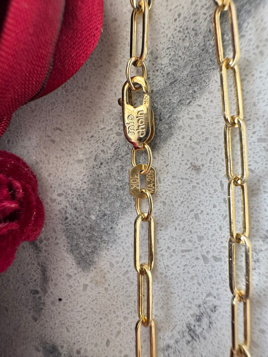 10K Gold Paper Clip Chain