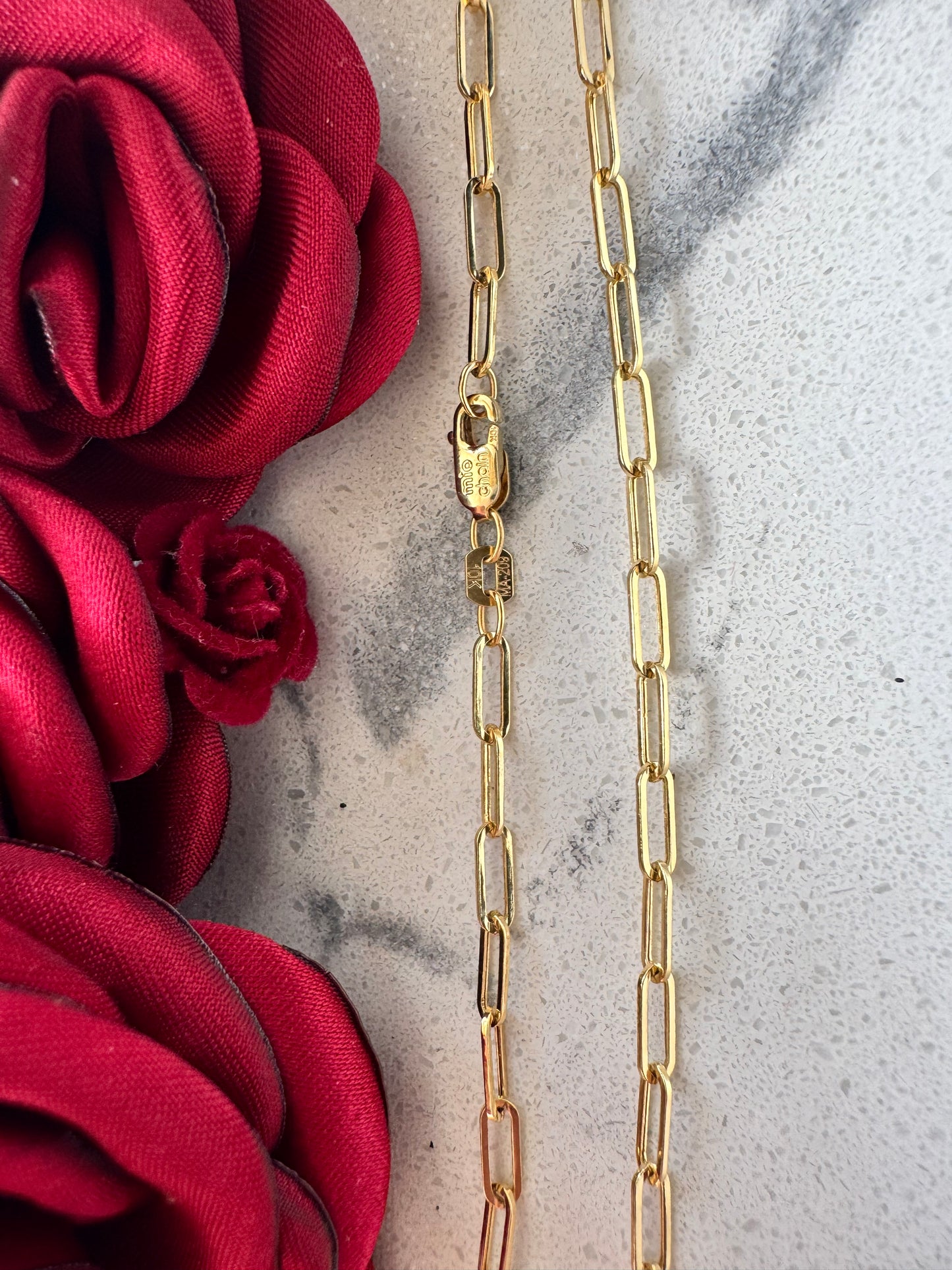 10K Gold Paper Clip Chain