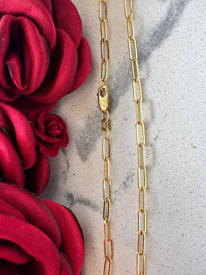 10K Gold Paper Clip Chain