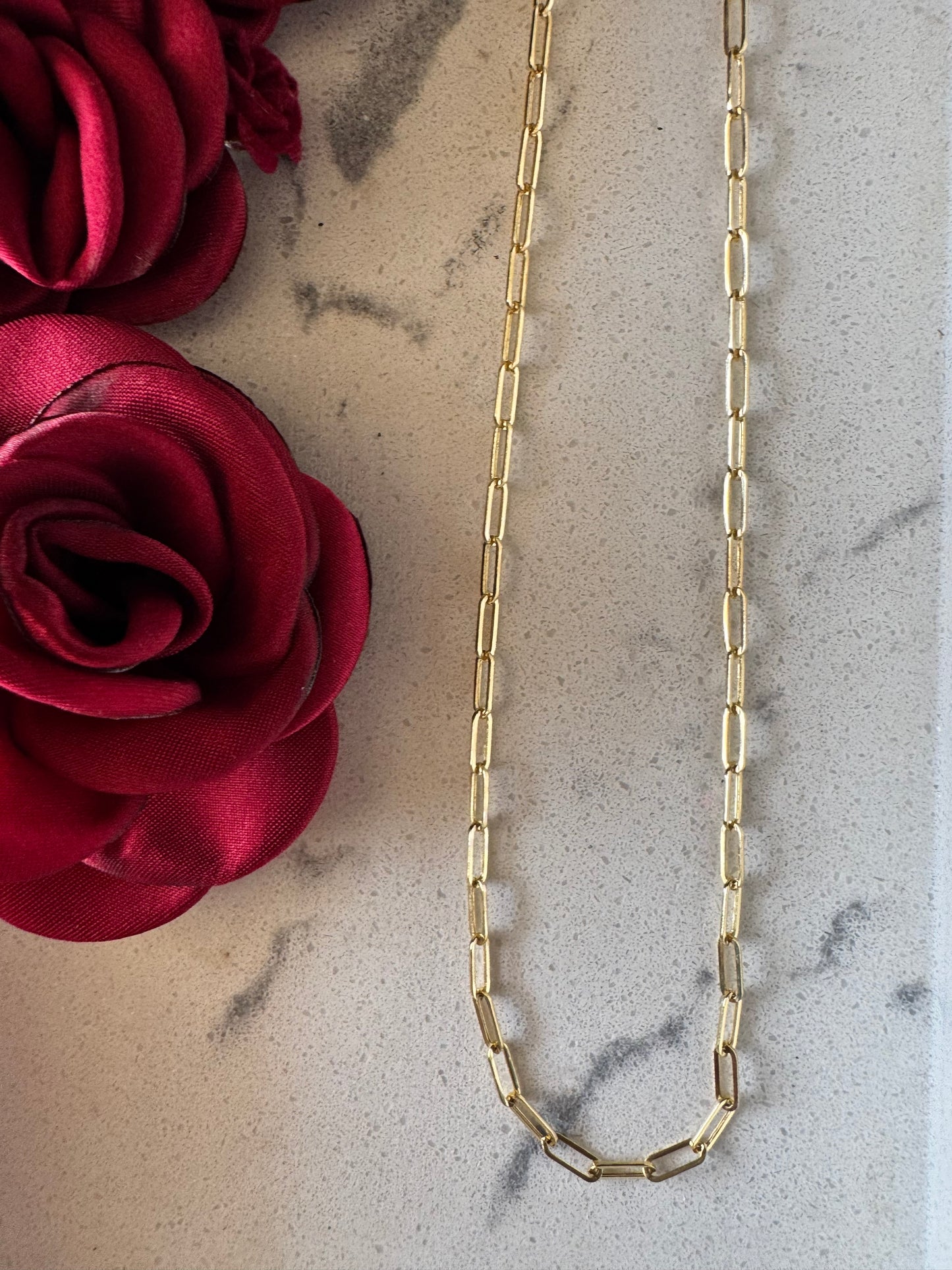 10K Gold Paper Clip Chain