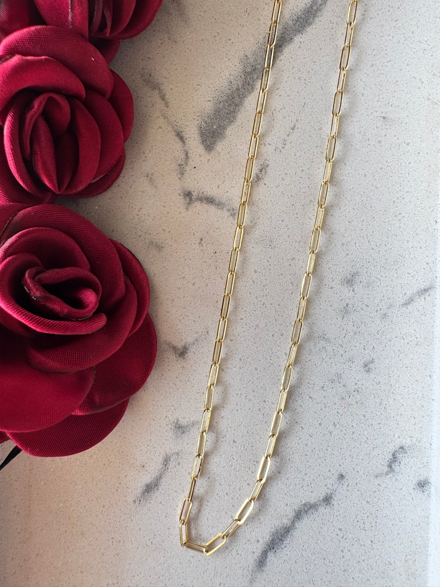 10K Gold Paper Clip Chain