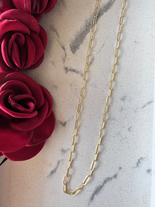 10K Gold Paper Clip Chain
