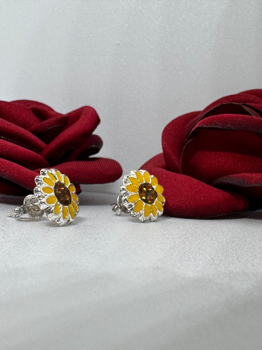 Sunflower Set with Zirconia in .925 Silver