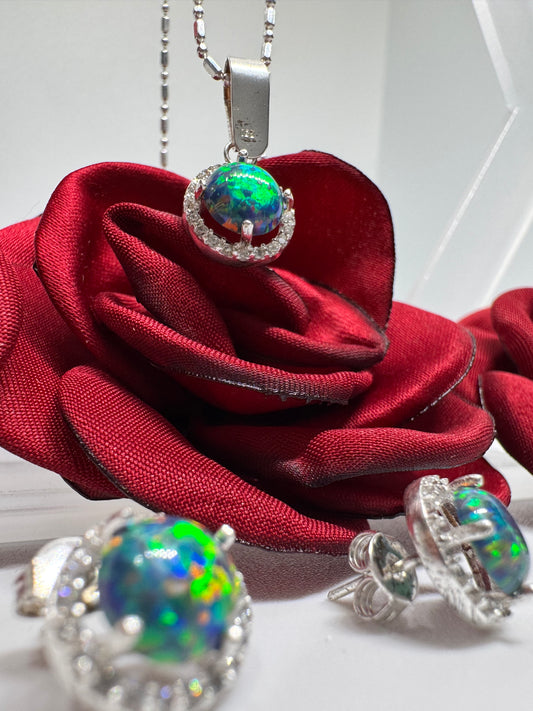 Opal Set of Different Colors Silver .925