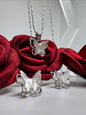 .925 Silver Sandblasted 3D Butterfly Set