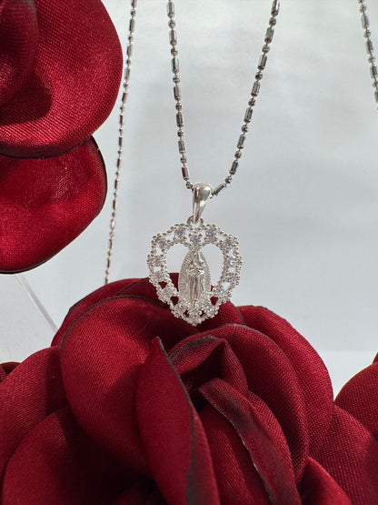 Dije Virgencita con Circonias Plata .925