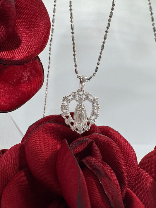 Dije Virgencita con Circonias Plata .925