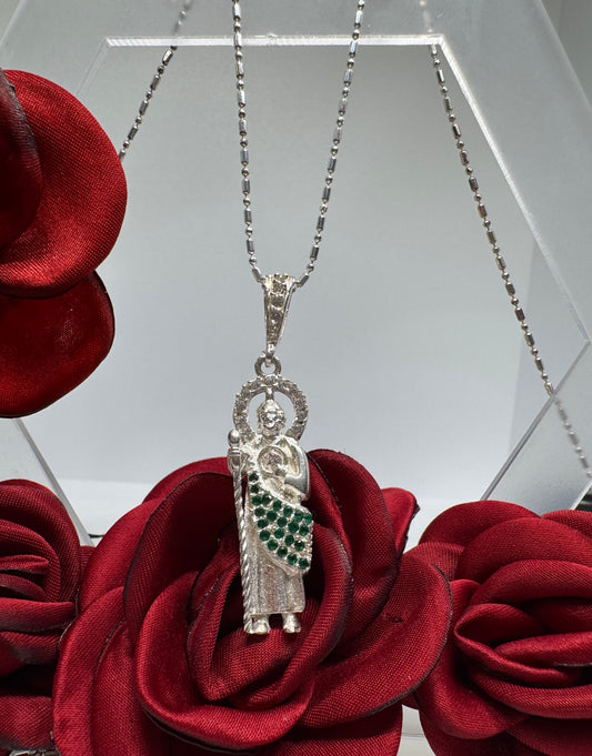 Dije San Juditas con Circonias Plata.925