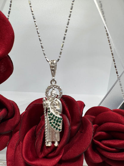 Dije San Juditas con Circonias Plata.925