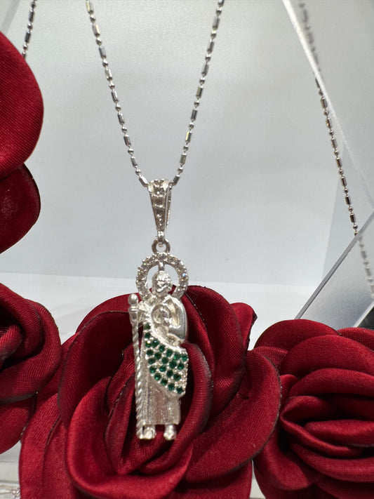 Dije San Juditas con Circonias Plata.925