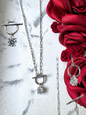 Paper Clip Chain with T Clasp. .925 Silver