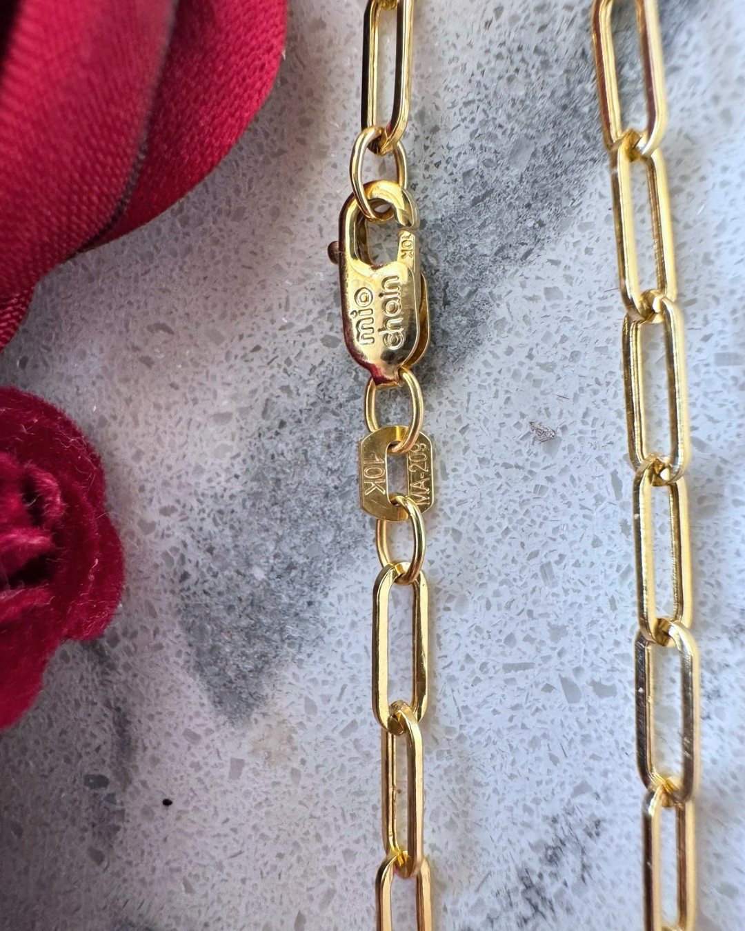 10K Gold Paper Clip Chain