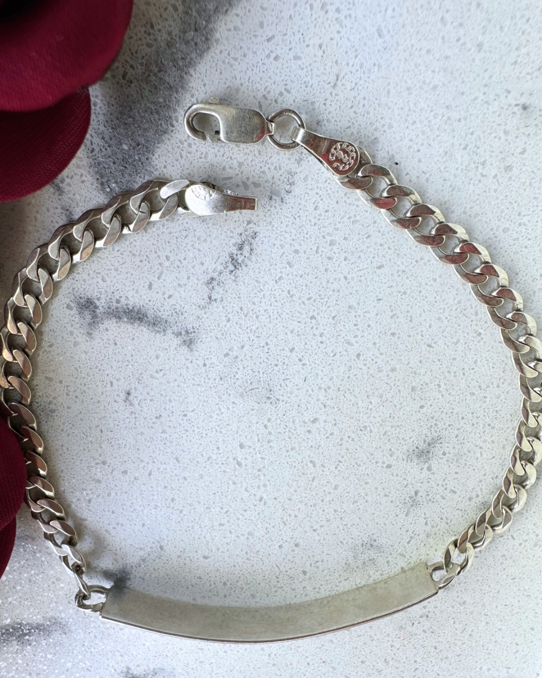Cuban Chain Bracelet, 22cm, .925 Silver