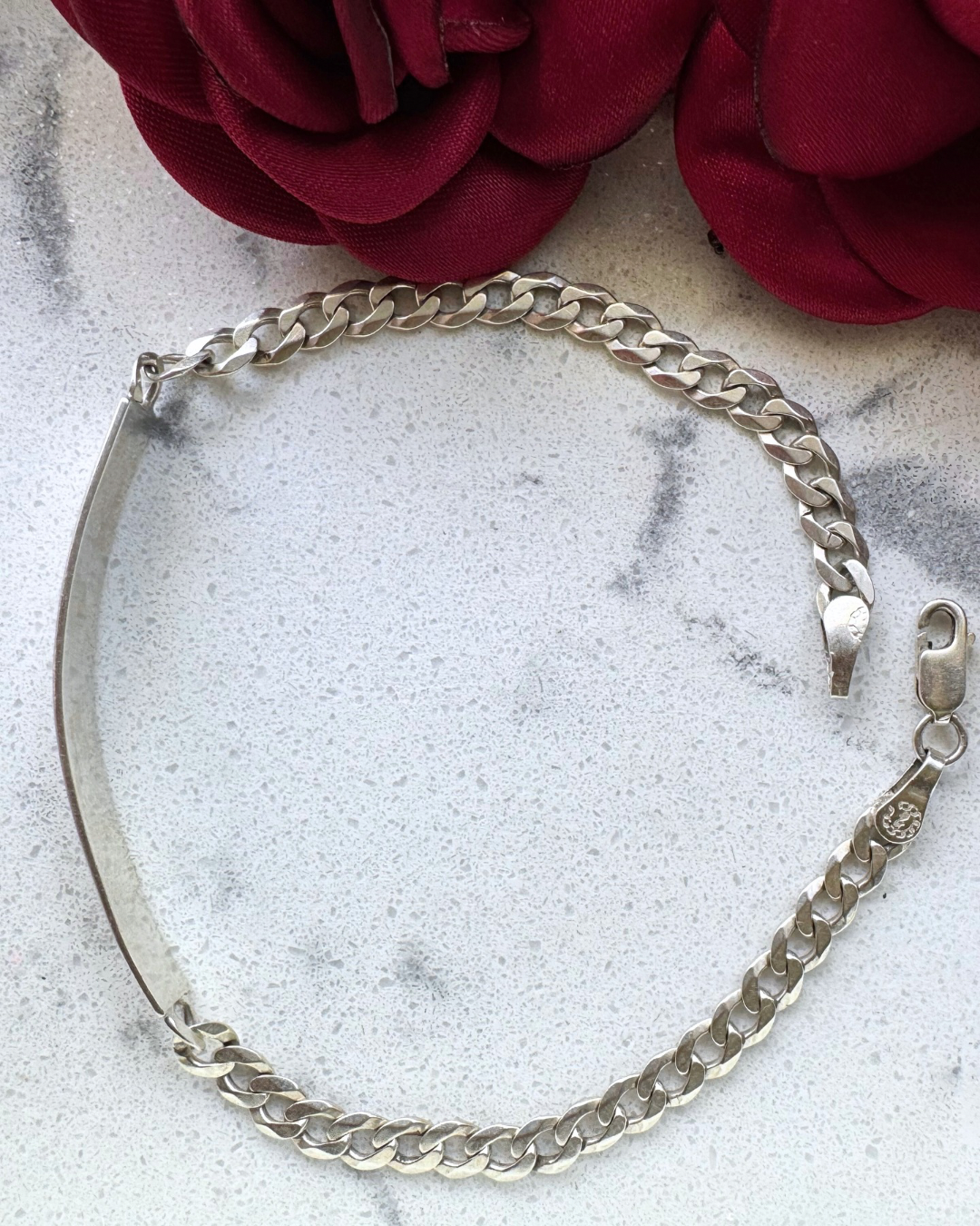 Cuban Chain Bracelet, 22cm, .925 Silver