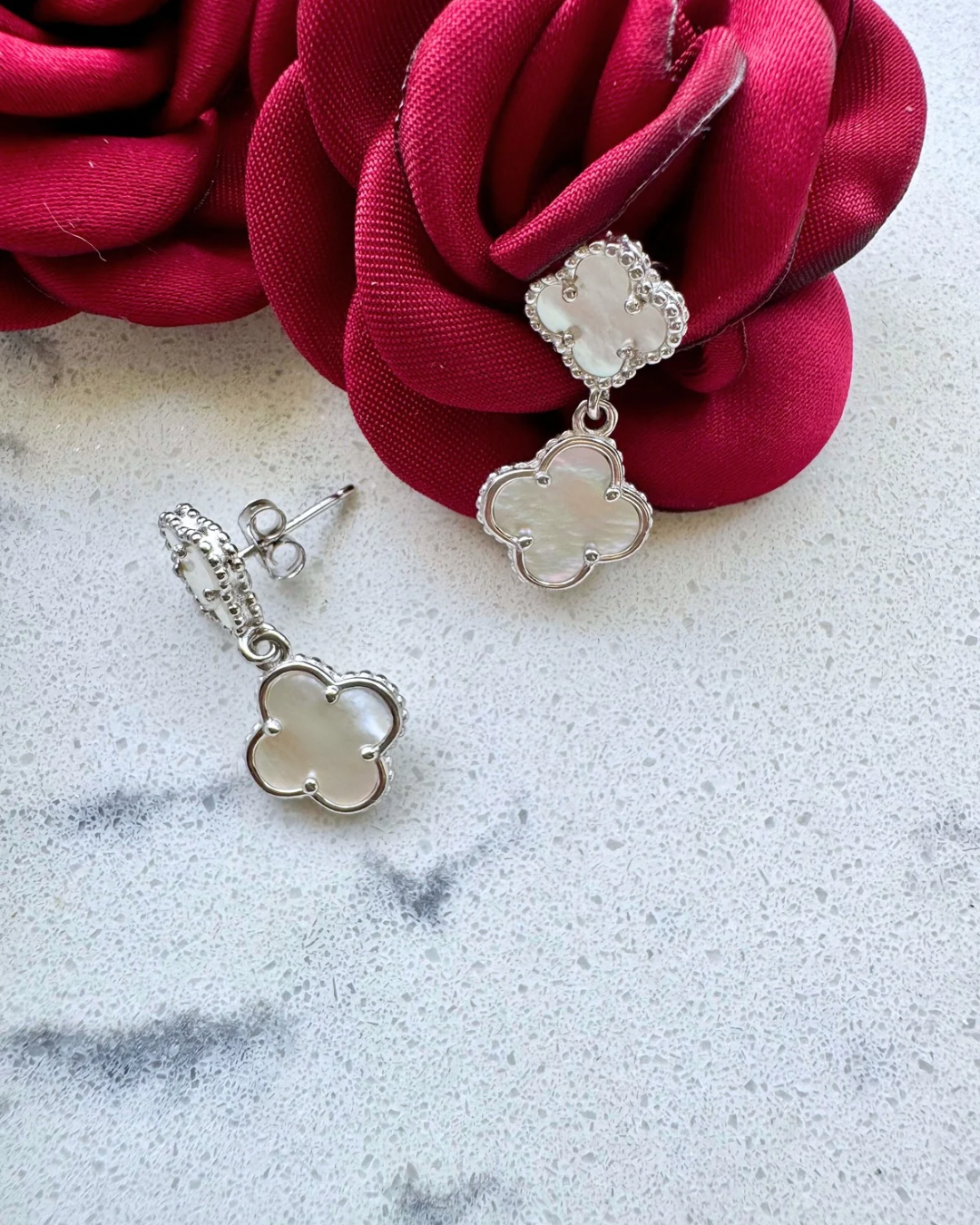 Aretes Inspirados en Van Cleef – Plata .925 con Rodio