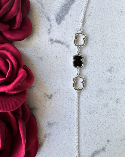 Silhouette bracelet with onyx inspired by Tous