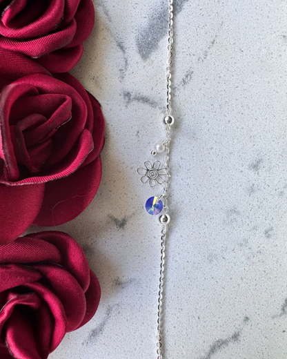 Link bracelet with crystal Silver .925