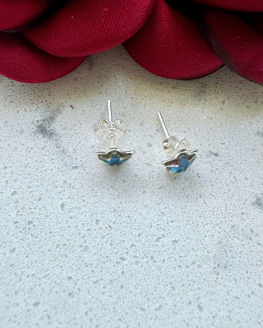 Arete estrella swarovski, Plata .925