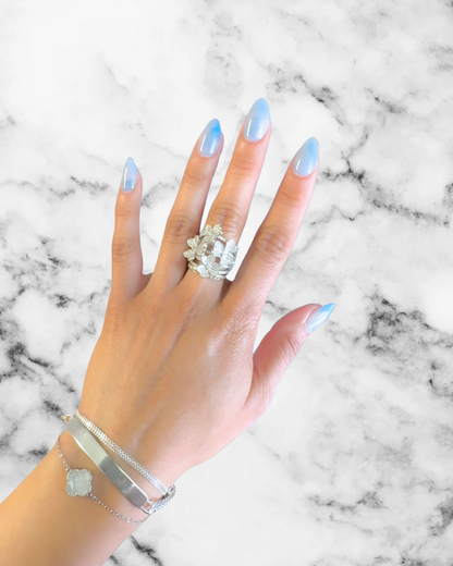 Enchanted ring with 4 flowers made of 925 silver
