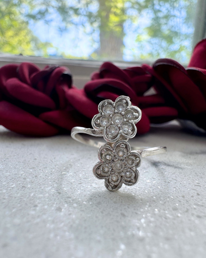 Ada flower ring, double 925 Silver