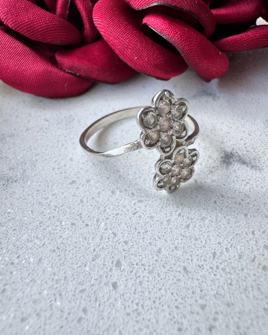 Anillo flores de ada, doble Plata 925