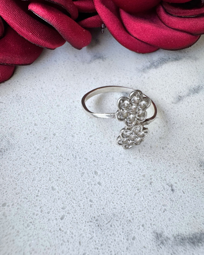 Ada flower ring, double 925 Silver