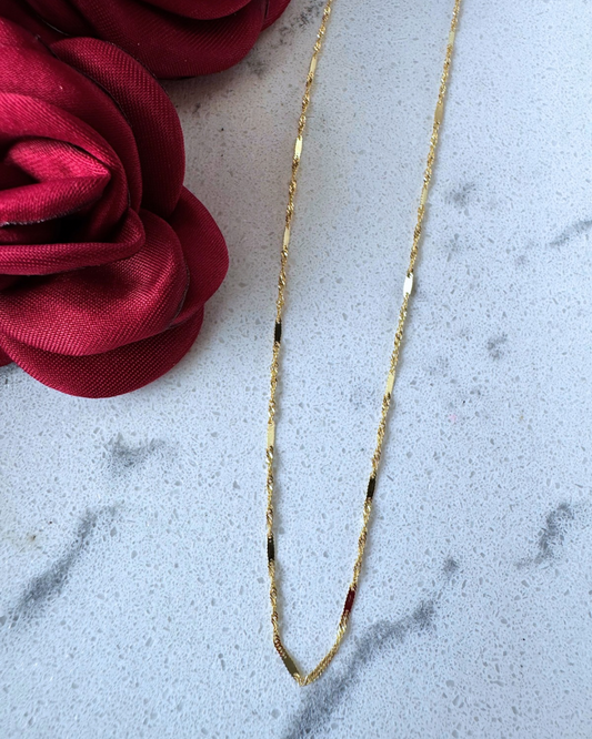Cadena Torzal con Placa ORO 10K